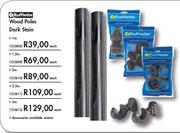 Rufflette Wood Poles Dark Stain-2m Each