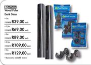 Rufflette Wood Poles Dark Stain-1m Each