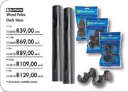 Rufflette Wood Poles Dark Stain-3m Each