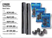 Rufflette Wood Poles Dark Stain-1.5m Each