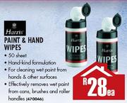Harris Paints & Hand Wipes - 50 Sheet Each