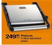 Platinum 4-Slice Sandwich Press-Each