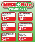 Medirite Pharmacy Sinutab With Codeine Tablets - 20's