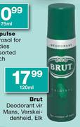 Brut Deodorant Vir Mans - 120ml Elk
