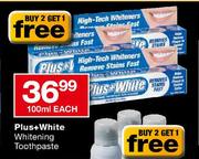 Plus+ White Whitening Toothpaste-100ml Each