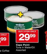 Cape Point Tuna In Water/Oil Assorted-3's