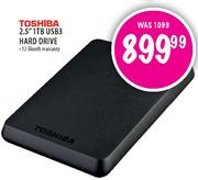 Toshiba 2.5" 1TB USB3 Hard Drive