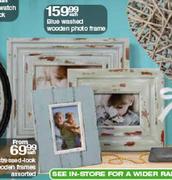 Blue Washes Wooden Photo Frame-Each