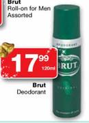 Brut Deodorant-120ml Each