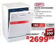 Defy 12 Place White Dishwasher(DDW156)