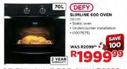 Defy Slimline 600 Oven (DBO331)-70L