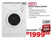 Defy White Tumbler Dryer (DTD252)-5kg
