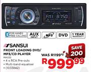 Sansui Front Loading DVD/MP3/CD Player (MA022)