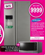 Samsung Metallic Silver Side-By-Side Fridge/Freezer With Water And Ice Dispenser-660ltr