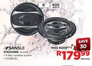 Sansui Speakers (ML6003)-6" Per Pair