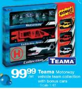 Teama Motorway Vehicle Team Collection With Bonus Cars-Per Set