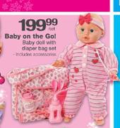 Baby On The Go! Baby Doll With Diaper Bag Set-Per Set