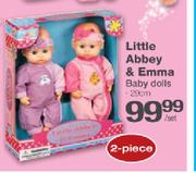 Little Abbey & Emma Baby Dolls-2pcs Per Set