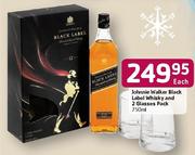 Johnnie Walker Black Label Whisky And 2 Glasses Pack-750ml Each