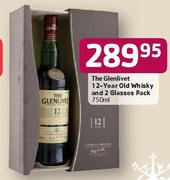 The Glenlivet 12-Year Old Whisky and 2 Glasses Pack - 750ml