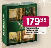 Tullamore Dew Whiskey and 2 Glasses Pack 750ml