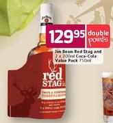 Jim Beam Red Stag and 2 x 200ml Coca-cola Value Pack 750ml
