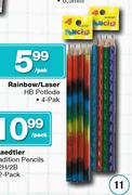 Rainbow/Laser HB Potlode-4Pack