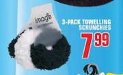 3-Pack Towelling Scrunchies