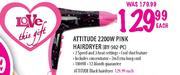 Attitude 2200W Pink Hairdryer-BY-502-PC