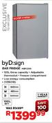 ByDesign Bar Fridge(MBF120W)-100Ltr