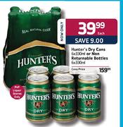 Hunter's Dry Cans 6x330ml or Non Returnable Bottles 6x330ml-Per Case