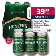 Hunter's Dry Cans-6x330ml Or Non Returnable Bottles-6x330ml Each