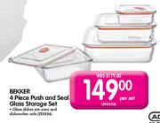Bekker 4 Piece Push & Seal Glass Storage Set
