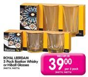 Royal Leerdam Bastion Whisky Or Hi Ball Glasses-Per 3 Pack