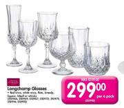 Longchamp Red Wine, White Wine, Flute, Brandy, Liqueur, Hiball Or Whisky-Per 6 Pack