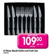 Steak Knife & Fork Set-8 Piece