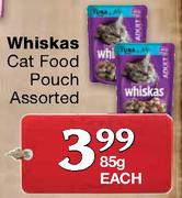 Whiskas Cat Food Pouch Assorted-85g Each