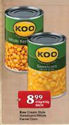 Koo Cream Style Sweetcorn/Whole Kernel Corn-410g/415g Each