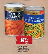 Pot  O'Gold Young Carrots in Brine/Peas & Baby Carrots-400g Each