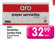 Aro Serviettes Jumbo Pack (Pastel/White)-200's Each