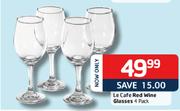 Le Cafe Red Wine Glasses-4 Pack