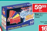 Bingo All In 1 Dishwasher Tablets-60's