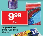 Superwipes Multi-Use Blue Cloths-2's