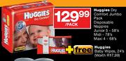 Huggies Dry Comfort Jumbo Pack Disposable Nappies Junior 5-58's/Midi-78's/Maxi 4-68's Per Pack
