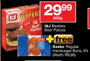 I&J Beefers Beef Patties-800g