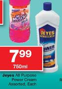 Jeyes All Purpose Power Cream Assorted-750ml Each