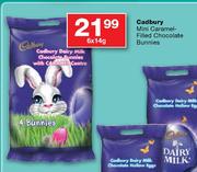 Cadbury Mini Caramel-Filled Chocolate Bunnies-6x14g