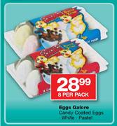 Eggs Galore Candy Coated Eggs White/Pastel-8's Per Pack