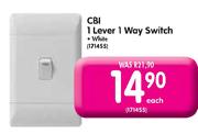 CBI 1 Lever 1 Way Switch White-Each