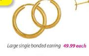 9ct Gold And Silver Large Single Earring Banded Each